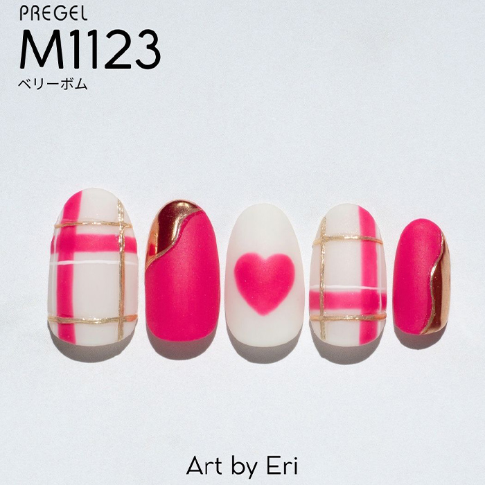 仕上がりを変える♪質感で整えるハートネイル