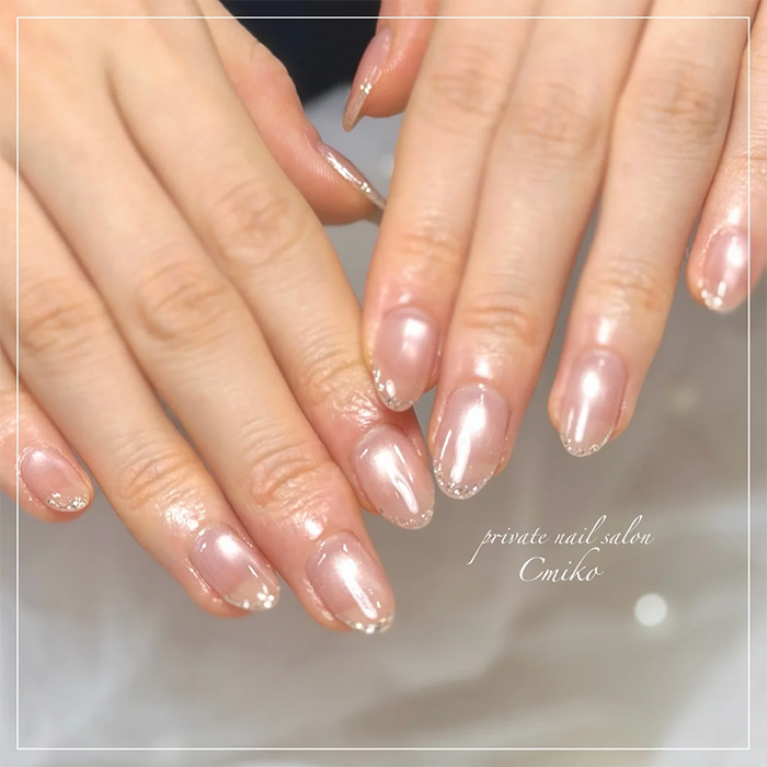 ①うるちゅる質感が♡微粒子マグネット×キラキラネイル