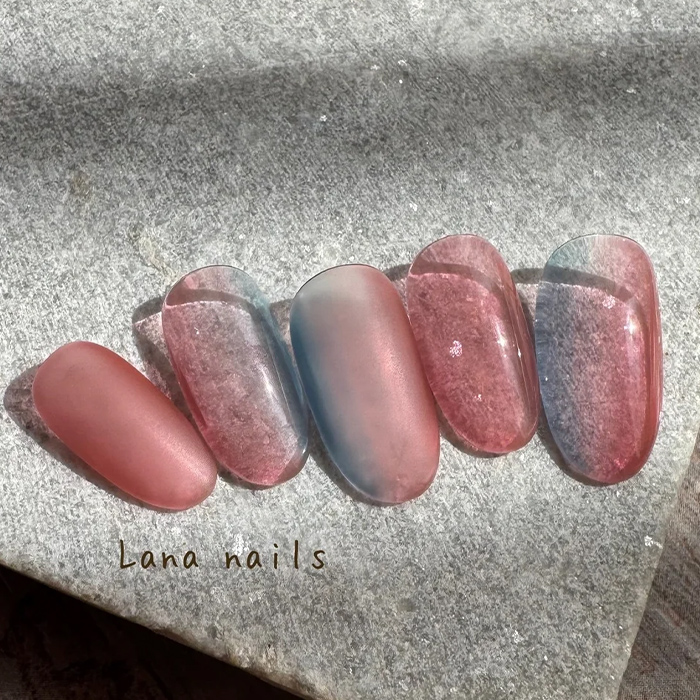 ④質感の違いを楽しむ♪クリアカラー×縦グラデーション