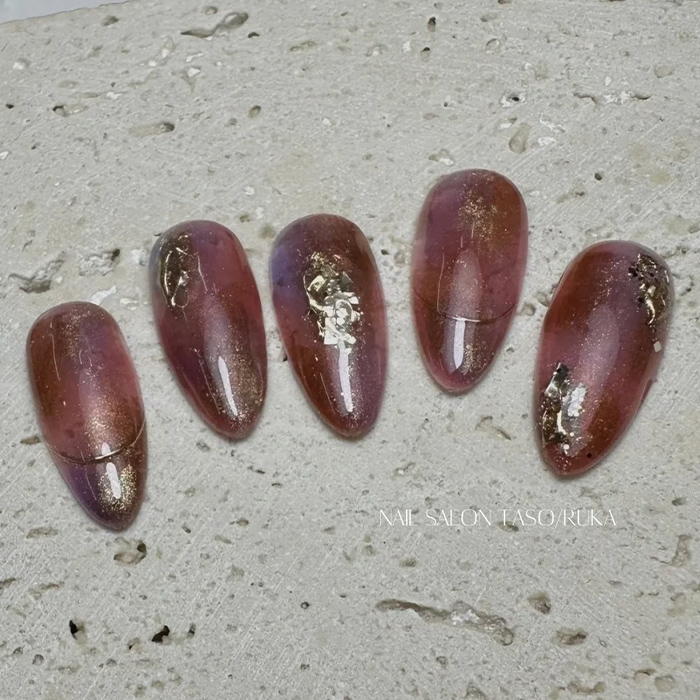 ②宝石みたい☆クリアパープル×ニュアンスネイル